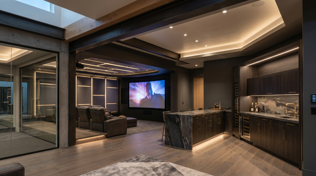 Modern Basement Finishing in Lehi: From Storage to Smart Cinema